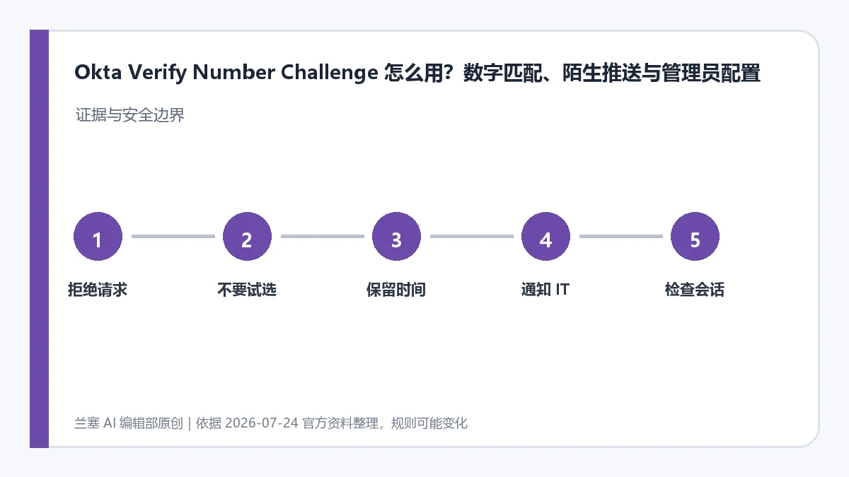 收到陌生 Okta 推送时拒绝、保留时间、通知 IT 并检查账户会话的响应流程
