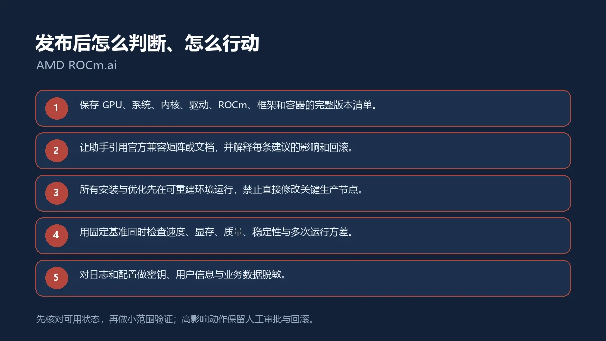 AMD ROCm.ai发布后的五步核验与行动清单